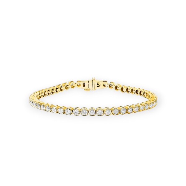 Tennis Bracelet 14K Solid Gold Round Cut Lab Grown Diamond